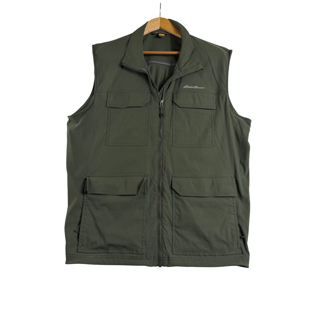 [L] [Excellent] [Green] Eddie Bauer Travex Atlas Utility Cargo Travel Vest 0098